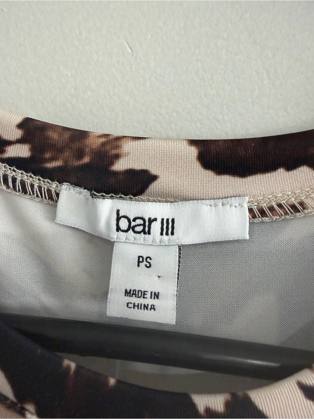 Bar III Beige and Brown Animal-Print Faux Tie-Waist Midi Dress - Picture 5 of 7